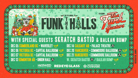 The Funk Hunters announce 5th annual "Funk The Halls" tour with special guests Skratch Bastid and Balkan Bump