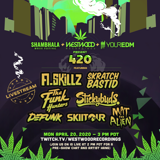 Shambhala Music Festival, Westwood Recordings and YourEDM announce stacked 420 livestream event